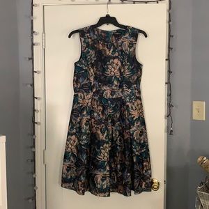 gold and green formal dress